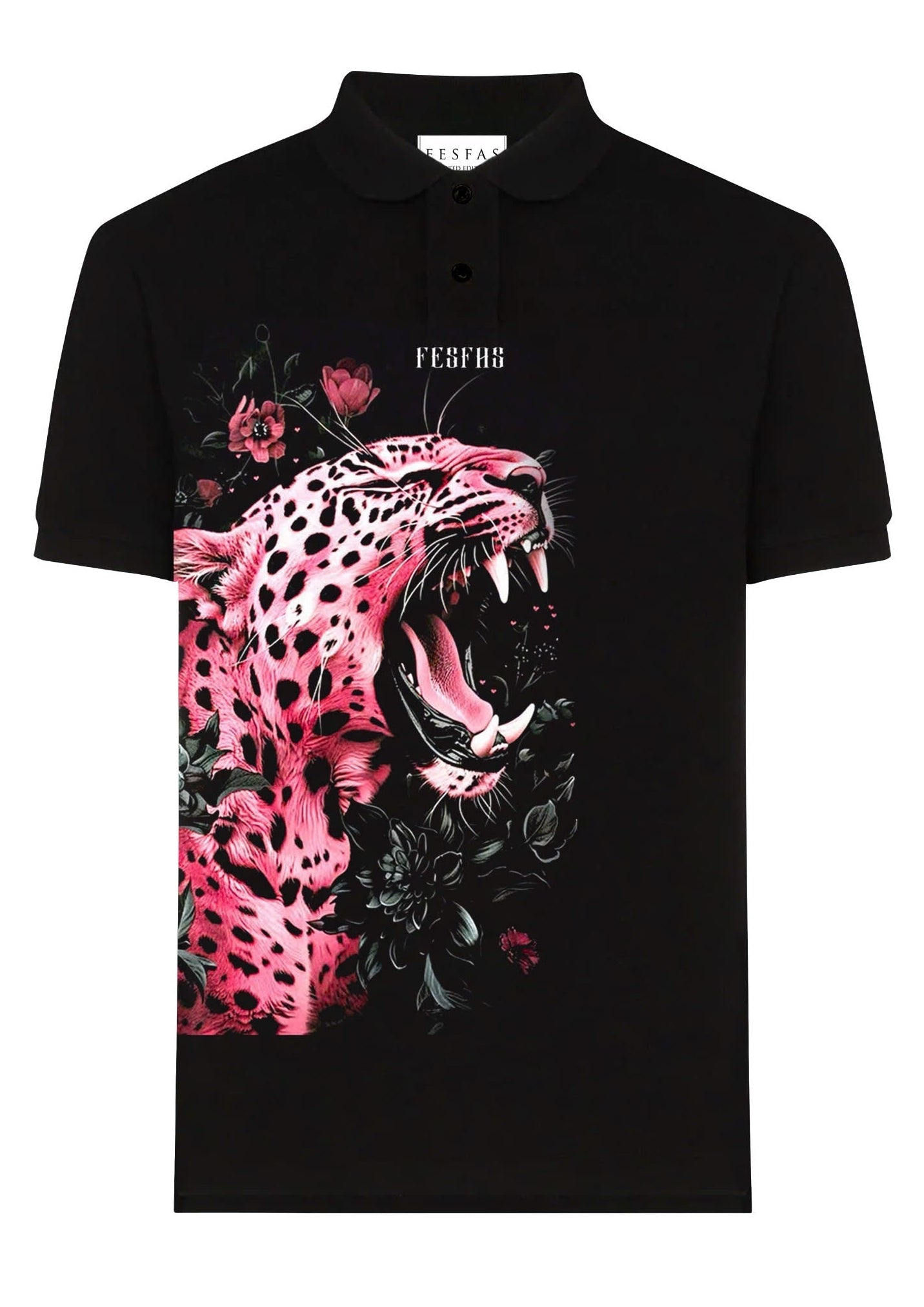 FesFas Pink Leopard-print | Áo Polo | Nam | Màu Đen