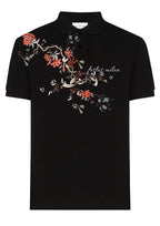FesFas Floral-print | Áo Polo | Nam | Màu Đen