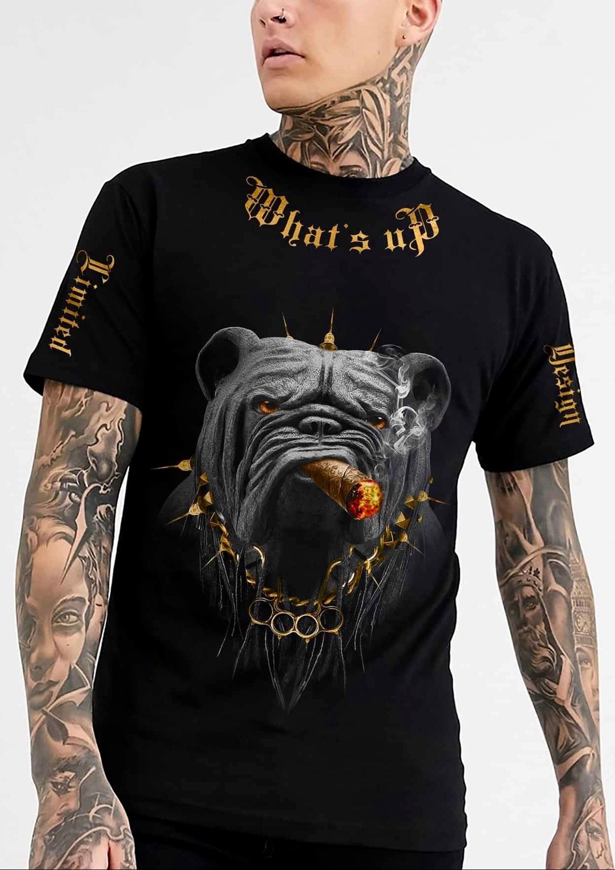 FesFas bulldog-print | Áo Thun | Nam | Màu Đen