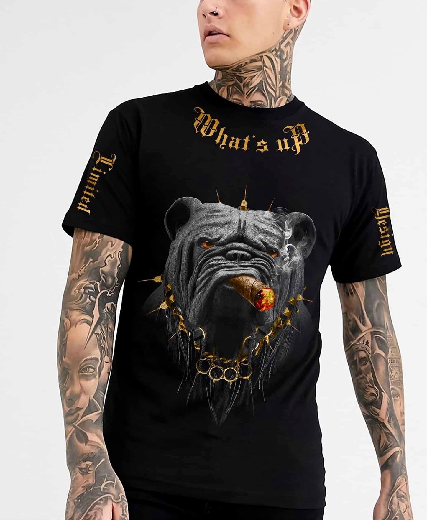 FesFas bulldog-print | Bộ T-Shirt | Nam | Màu Đen