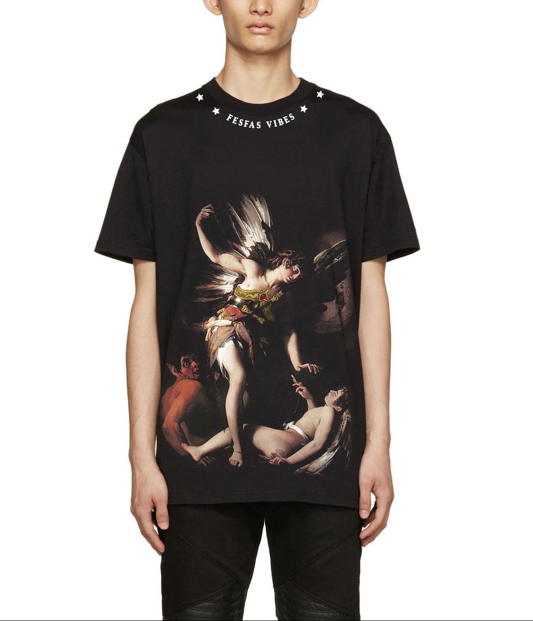 FesFas sacred love-print | Áo Thun | Nam | Màu Đen