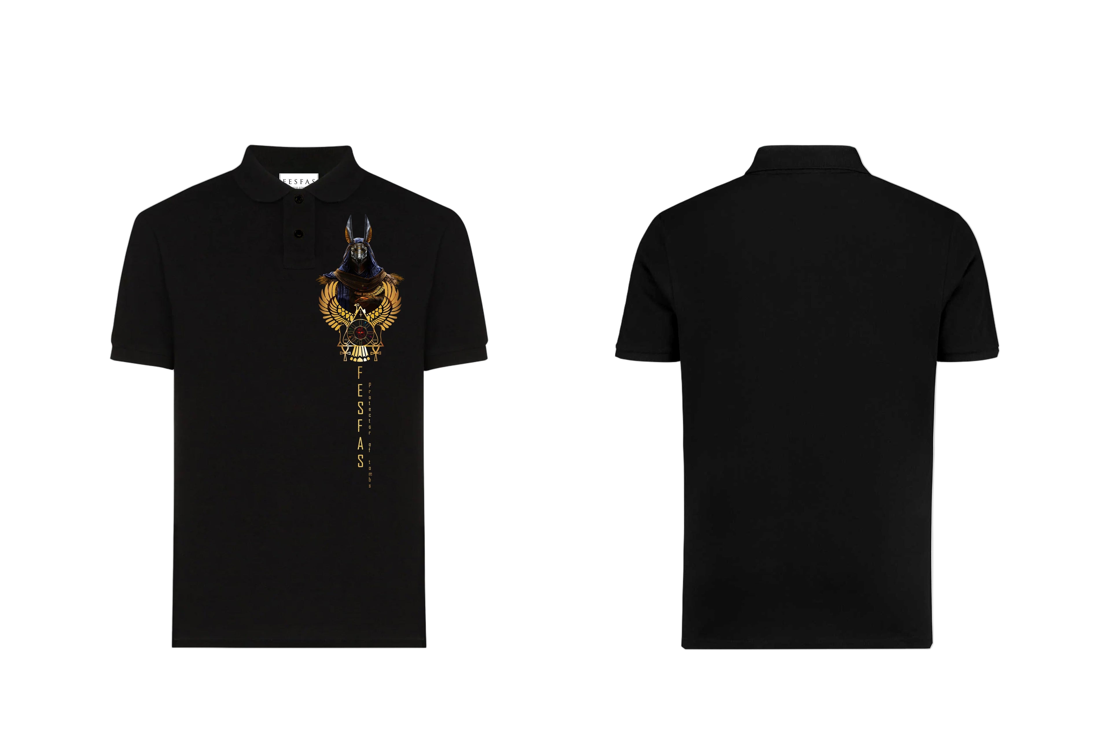 FesFas Anubis-print | Áo Polo | Nam | Màu Đen