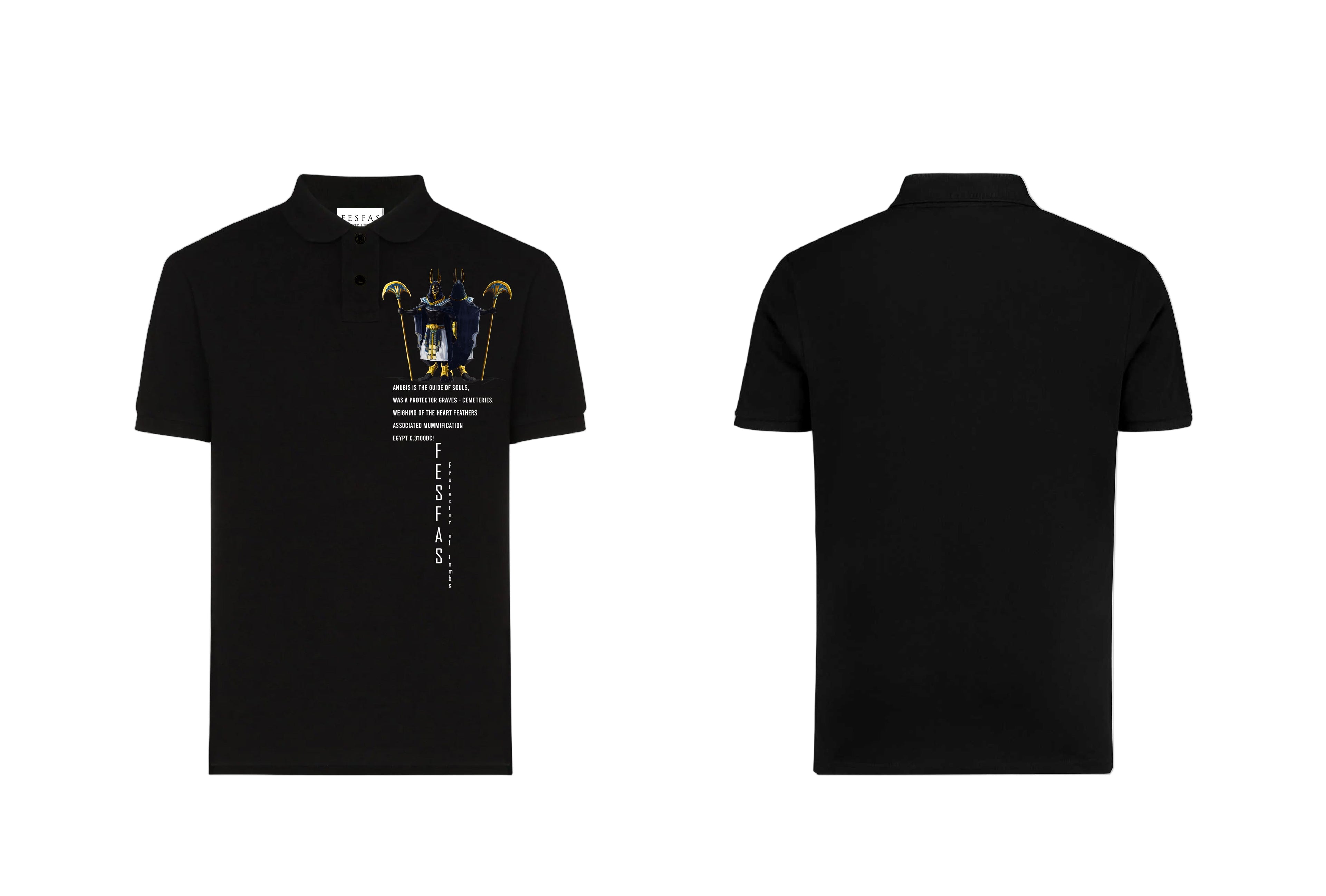 FesFas Anubis-print | Áo Polo | Nam | Màu Đen