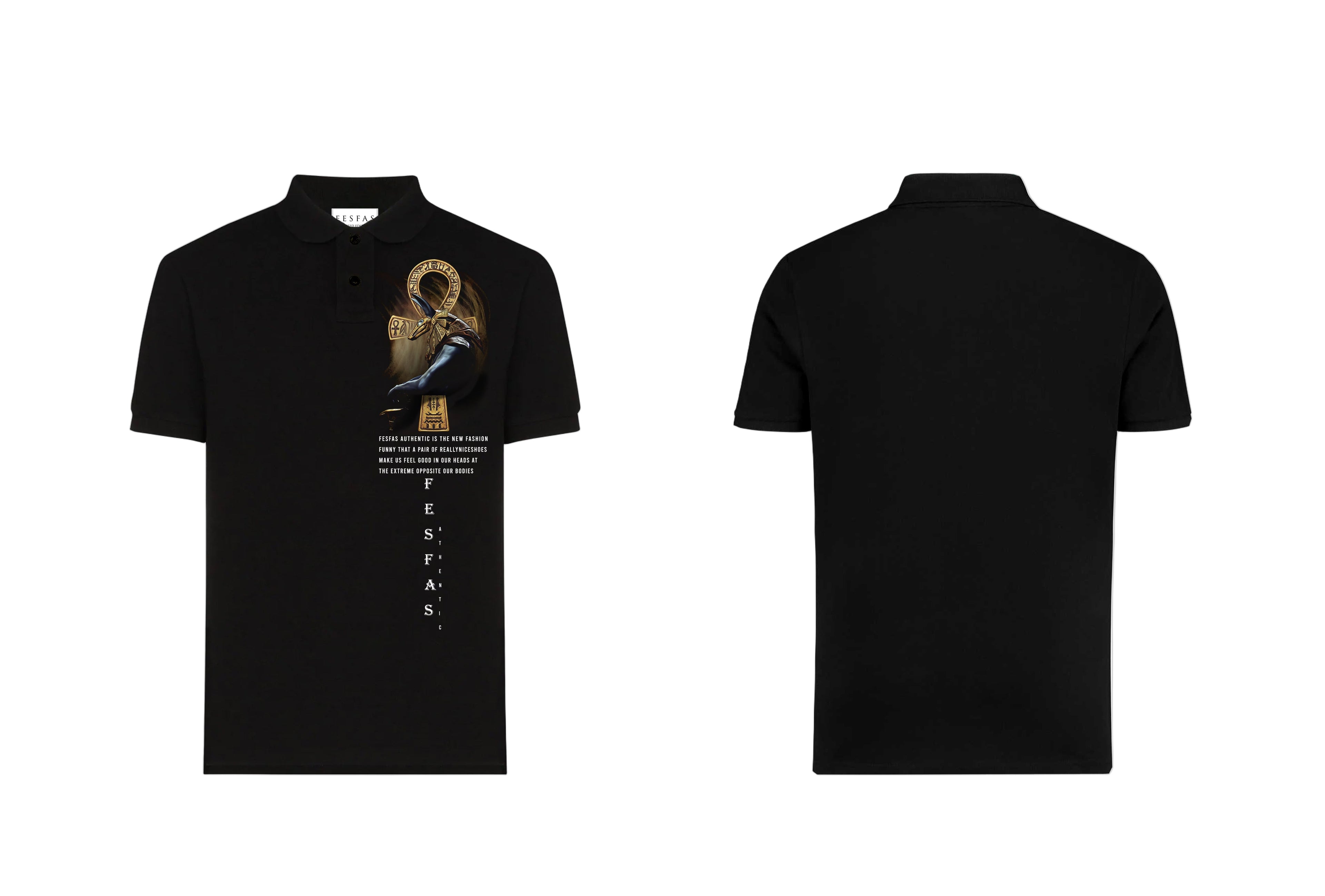 FesFas Anubis-print | Áo Polo | Nam | Màu Đen