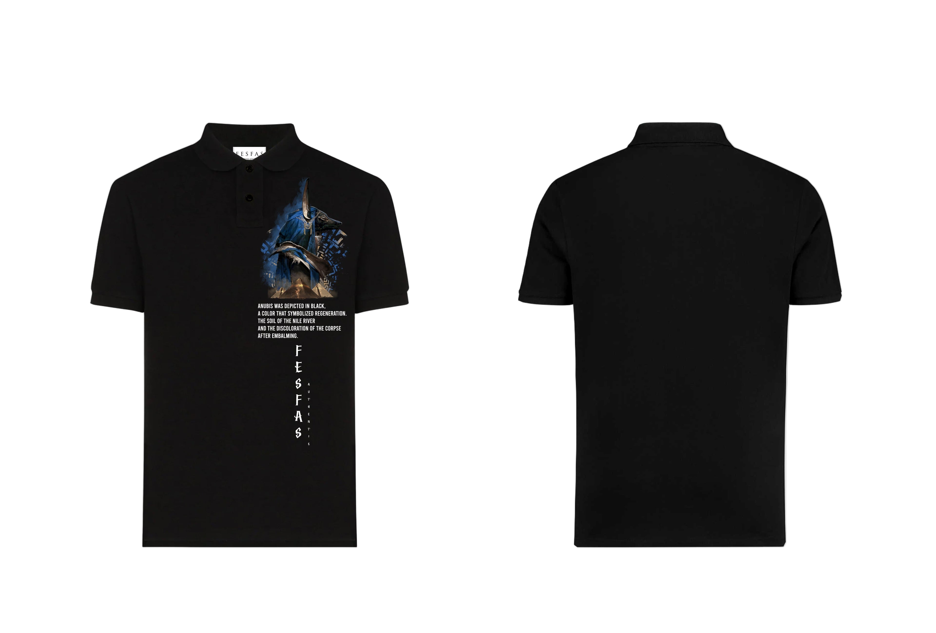 FesFas Guide Of Souls-print | Áo Polo | Nam | Màu Đen
