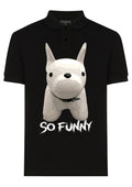 FesFas Bulldog-print | Áo Polo | Nam | Màu Đen