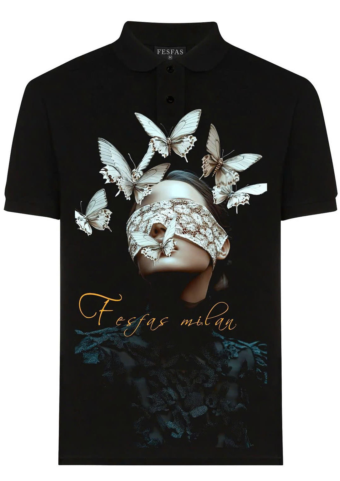 FesFas Girl-print | Áo Polo | Nam | Màu Đen