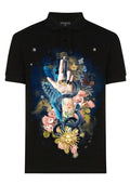 FesFas Tattoo-print | Áo Polo | Nam | Màu Đen