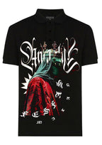 FesFas Virgin Mary-print | Áo Polo | Nam | Màu Đen