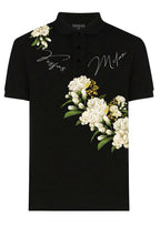 FesFas Floral-print | Áo Polo | Nam | Màu Đen