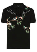 FesFas Floral Bird-print | Áo Polo | Nam | Màu Đen
