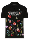 FesFas Floral-print | Áo Polo | Nam | Màu Đen
