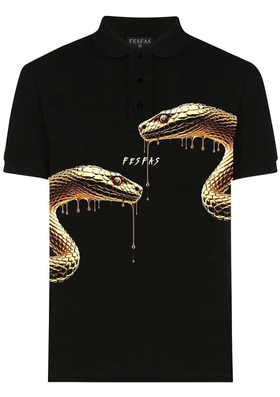 FesFas Snake-print | Áo Polo | Nam | Màu Đen