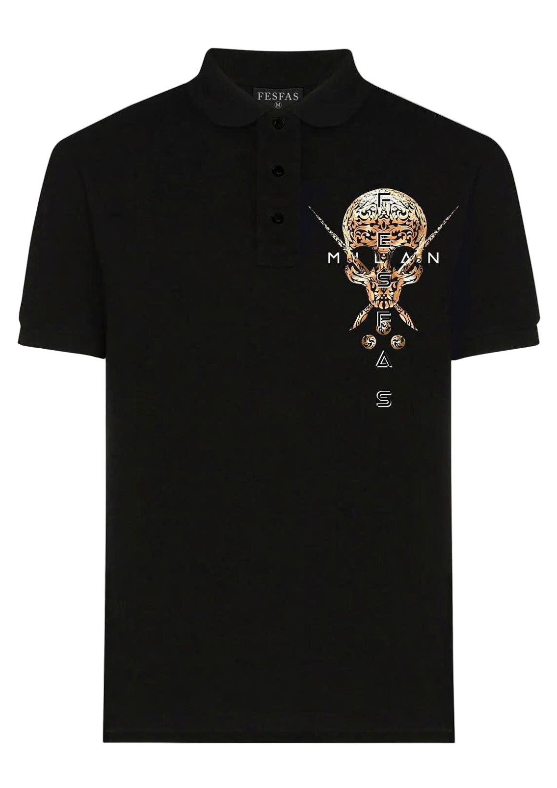 FesFas Skull-print | Áo Polo | Nam | Màu Đen