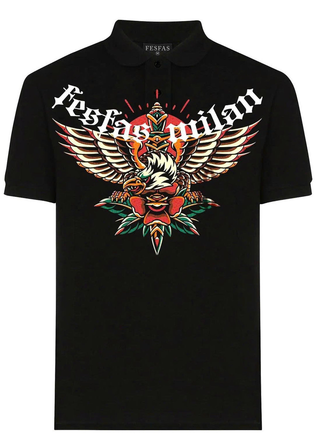 FesFas Eagle-print | Áo Polo | Nam | Màu Đen