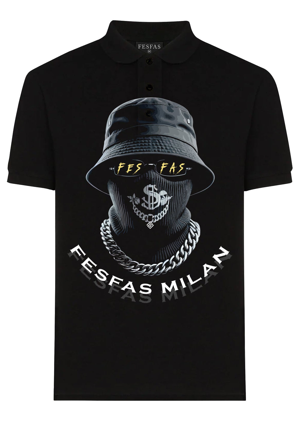FesFas black mask-print | Áo Polo | Nam | Màu Đen