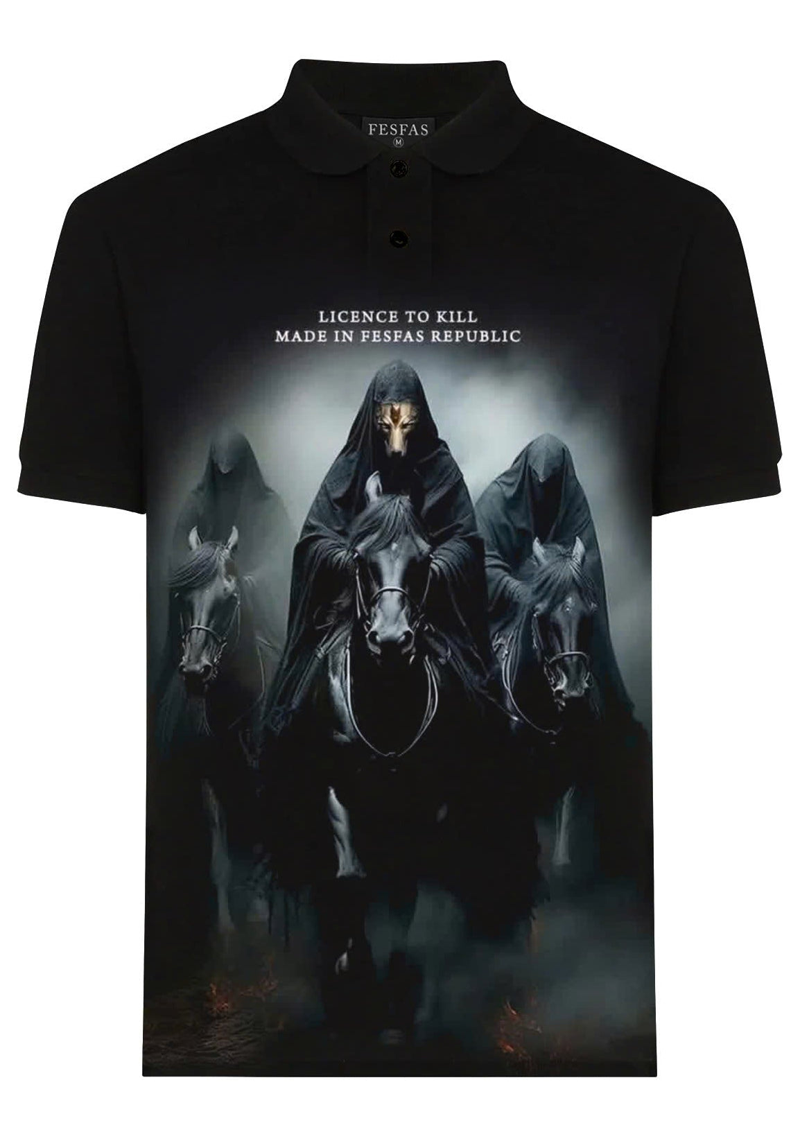 FesFas ghost army-print | Áo Polo | Nam | Màu Đen