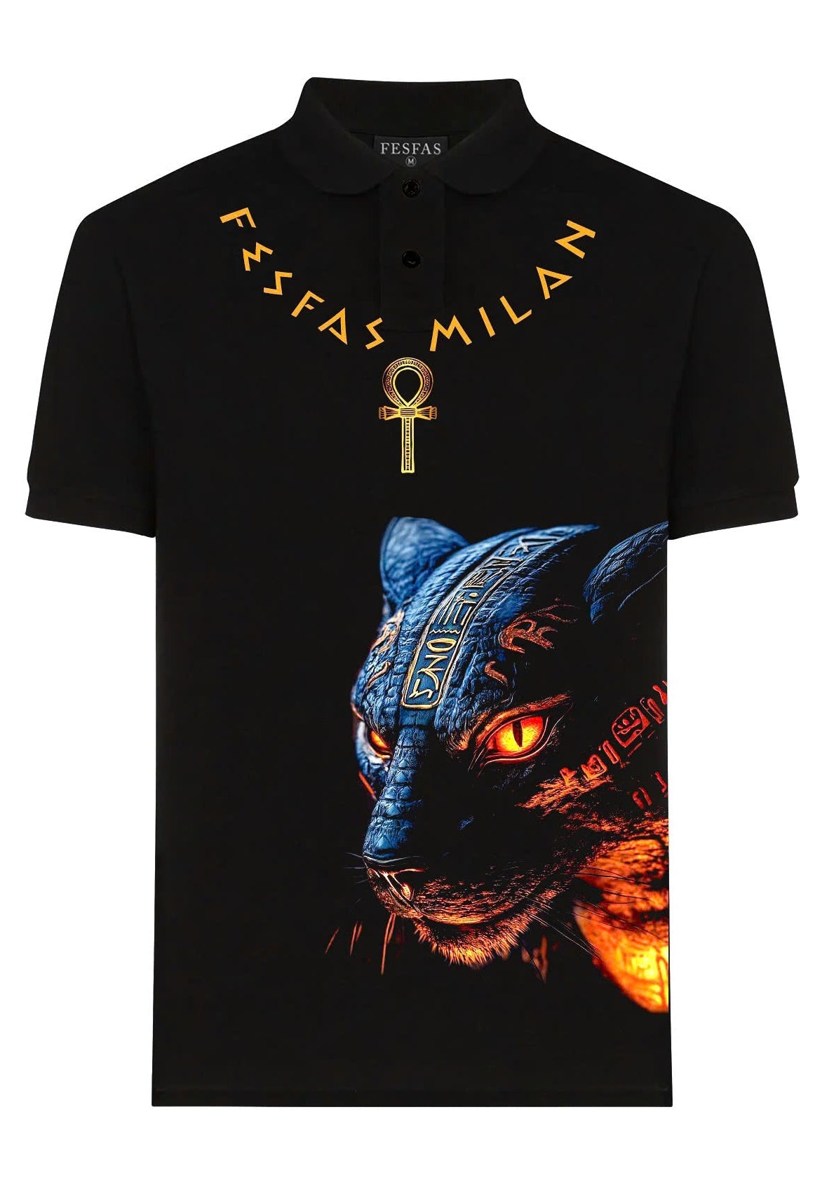 FesFas Panther-print | Áo Polo | Nam | Màu Đen