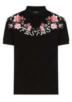 FesFas Floral-print | Áo Polo | Nam | Màu Đen