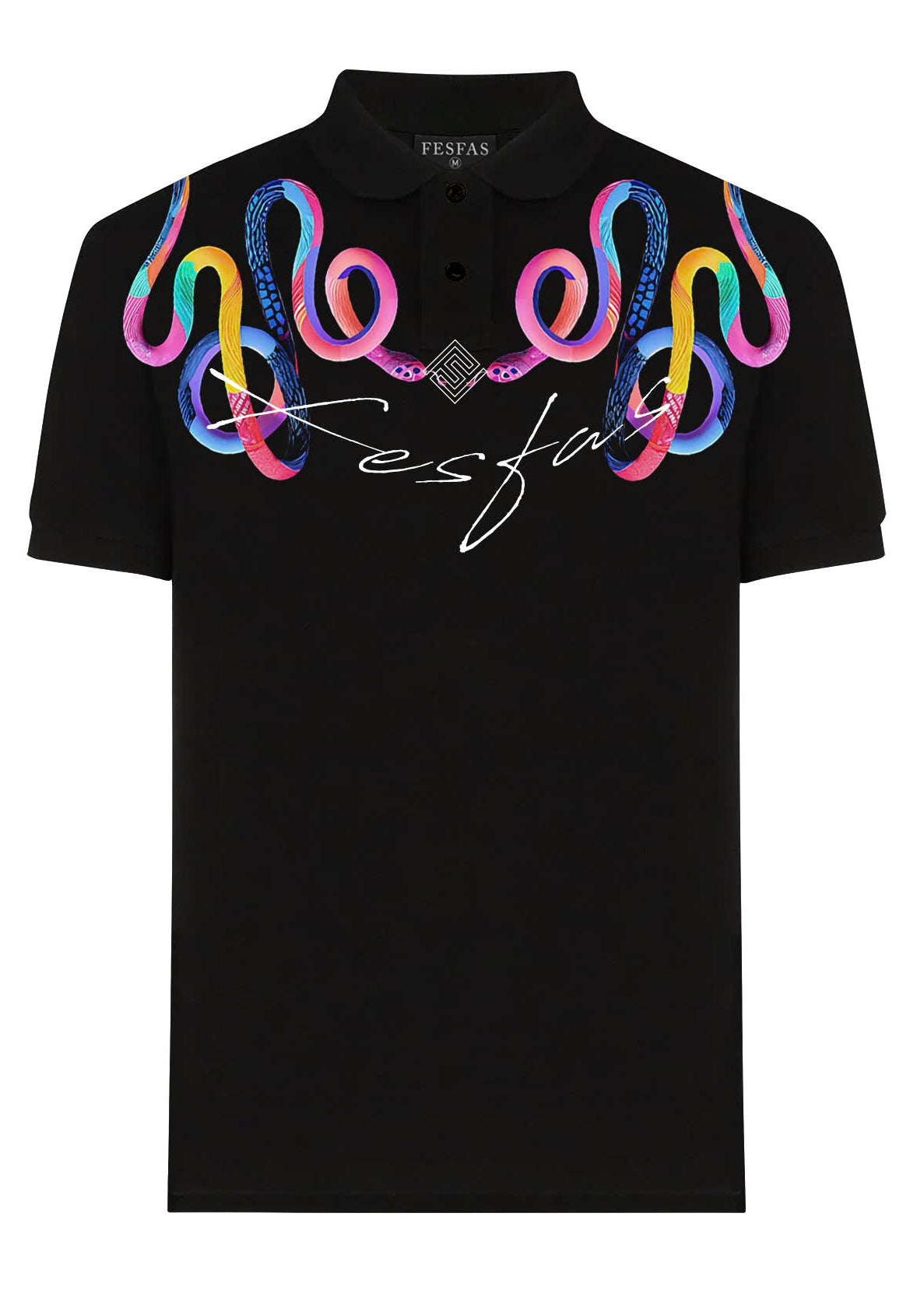 FesFas Snake-print | Áo Polo | Nam | Màu Đen