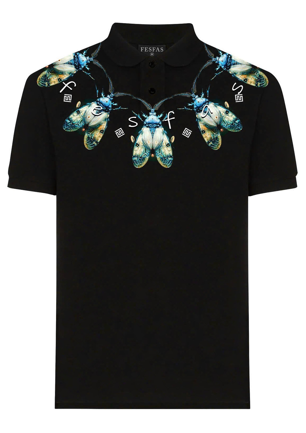 FesFas Beetle-print | Áo Polo | Nam | Màu Đen