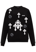 FesFas Cross-print Sweatshirt Set | Black | Men