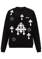 FesFas Cross-print Sweatshirt Set | Black | Men