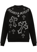 FesFas Cross-print Sweatshirt Set | Black | Men