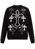 FesFas Cross-print Sweatshirt | Black | Men