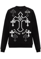 FesFas Cross-print Sweatshirt | Black | Men