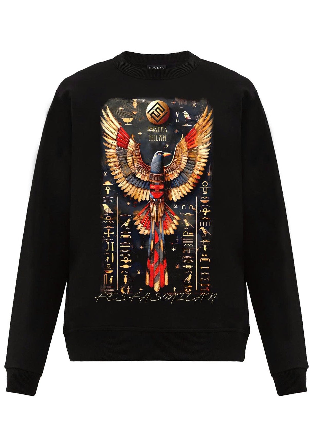 FesFas Eagle-print Sweatshirt Set | Black | Men