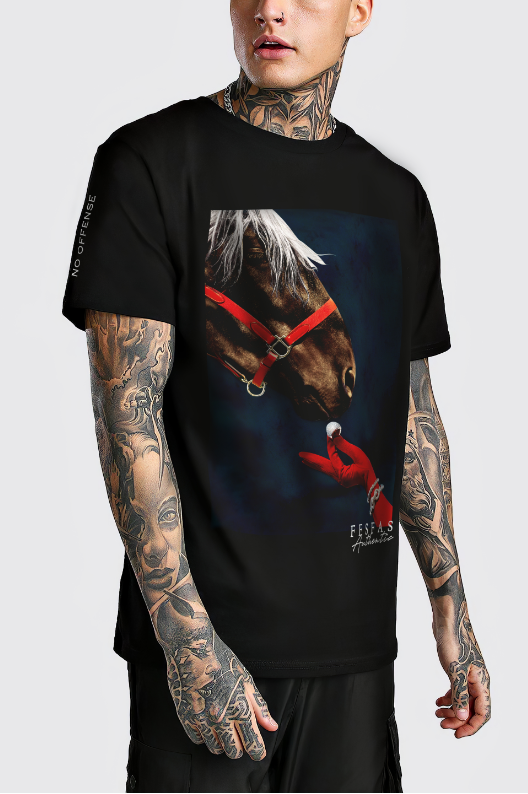 FesFas horse-print | Áo Thun | Nam | Màu Đen