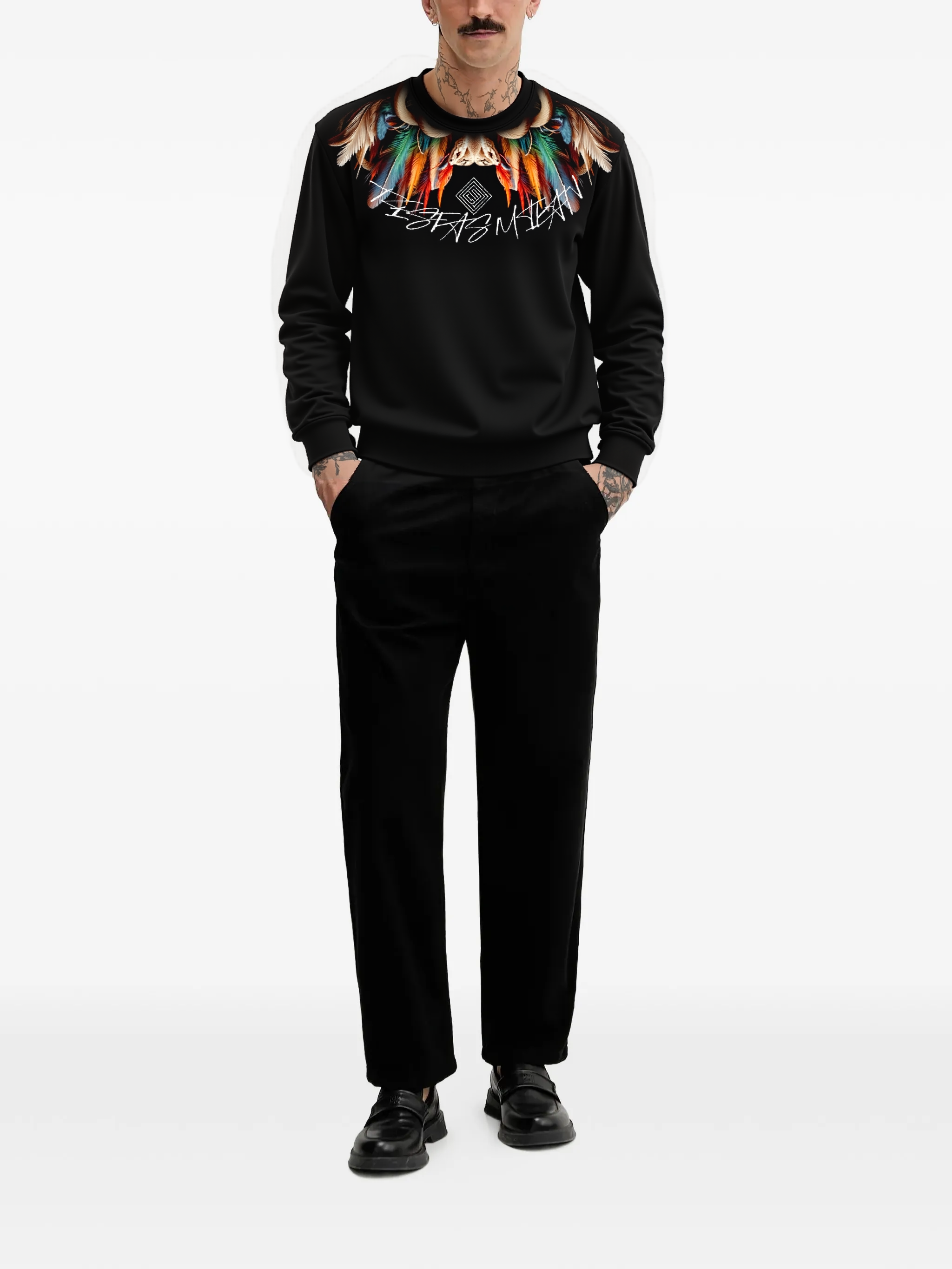 FesFas Feather-print Sweatshirt | Black | Men