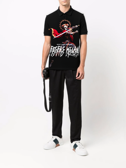 FesFas bone knight-print | Áo Polo | Nam | Màu Đen