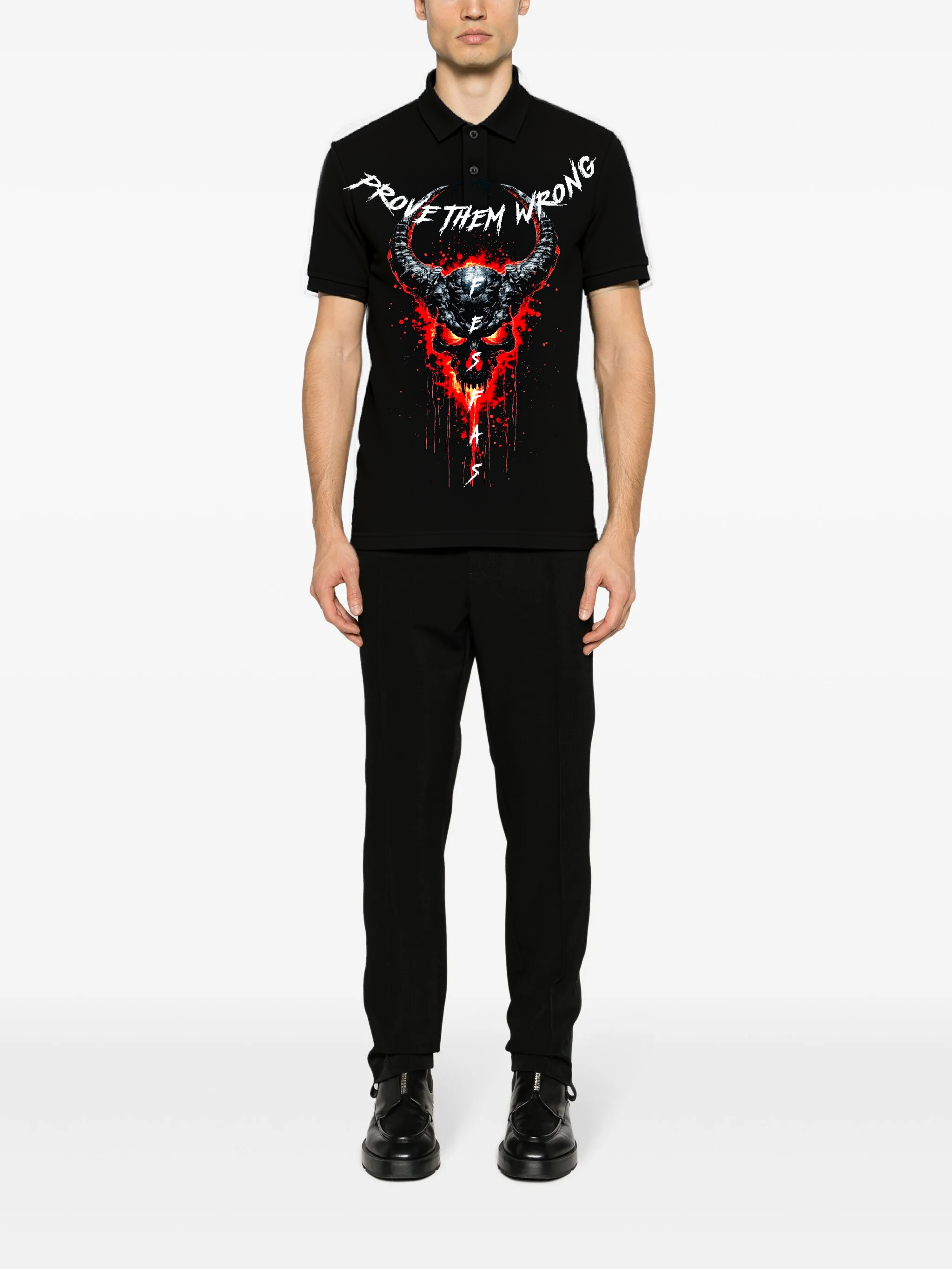 FesFas skull-print | Áo Polo | Nam | Màu Đen
