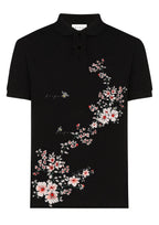 FesFas Floral-print | Áo Polo | Nam | Màu Đen