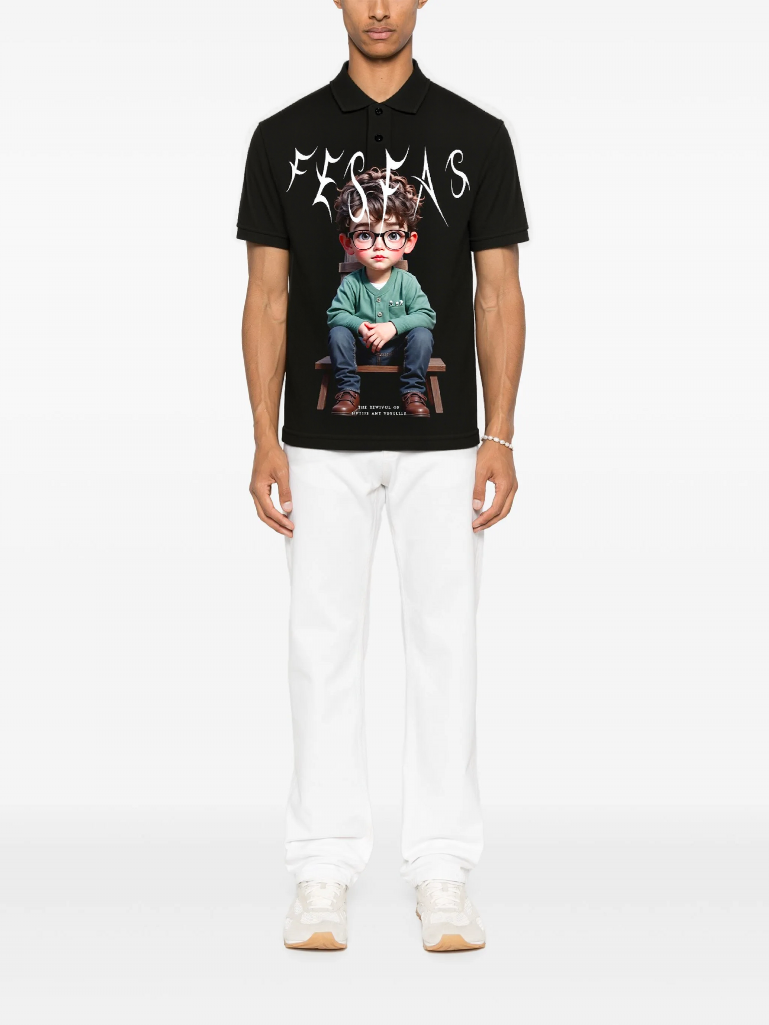 FesFas Boy-print | Áo Polo | Nam | Màu Đen