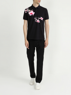 FesFas Floral-print | Áo Polo | Nam | Màu Đen