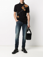 FesFas Floral-print | Áo Polo | Nam | Màu Đen