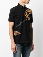 FesFas Floral-print | Áo Polo | Nam | Màu Đen