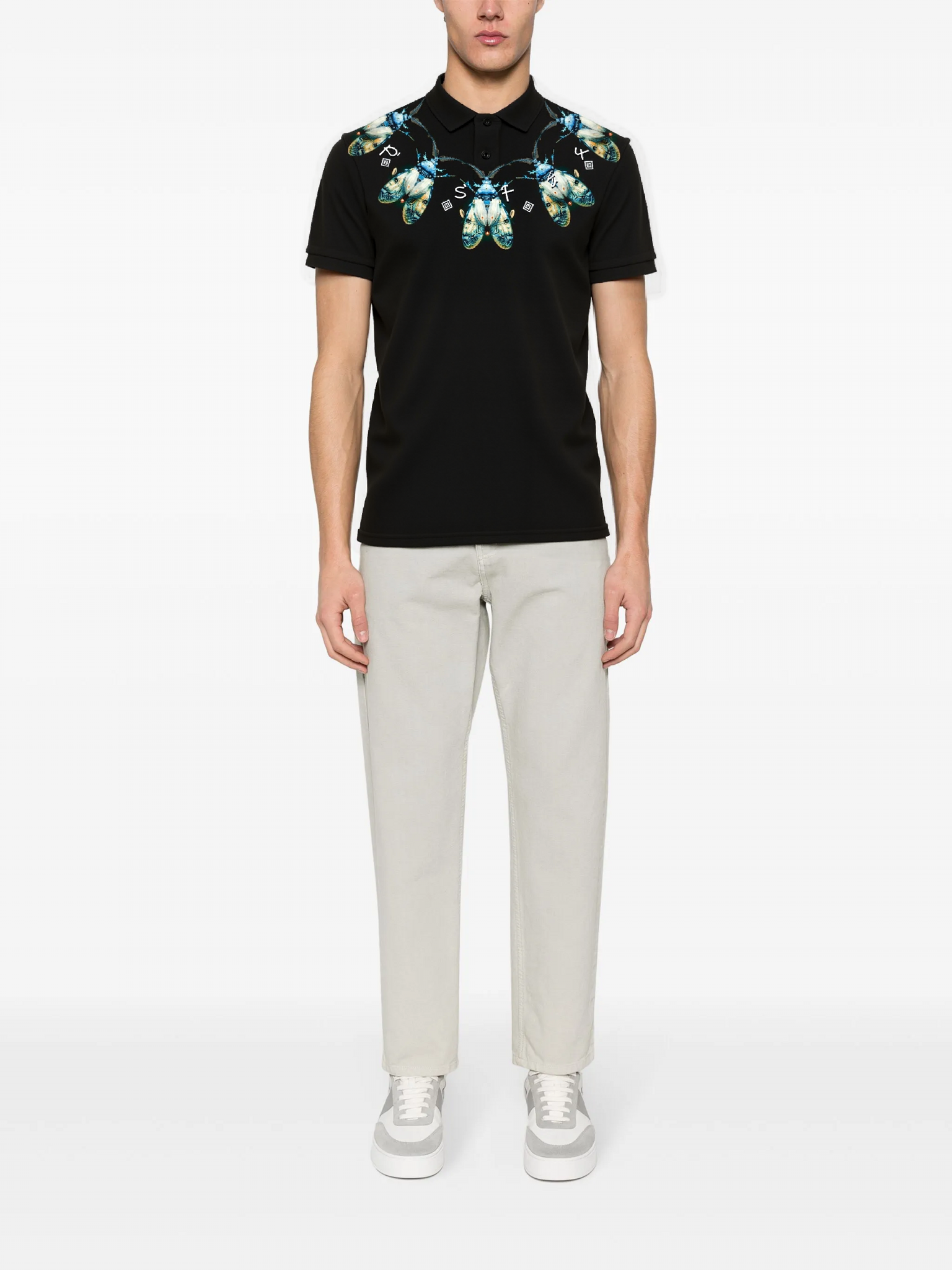 FesFas Beetle-print | Áo Polo | Nam | Màu Đen