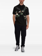FesFas Floral Bird-print | Áo Polo | Nam | Màu Đen