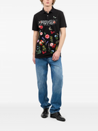 FesFas Floral-print | Áo Polo | Nam | Màu Đen