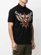 FesFas Eagle-print | Áo Polo | Nam | Màu Đen