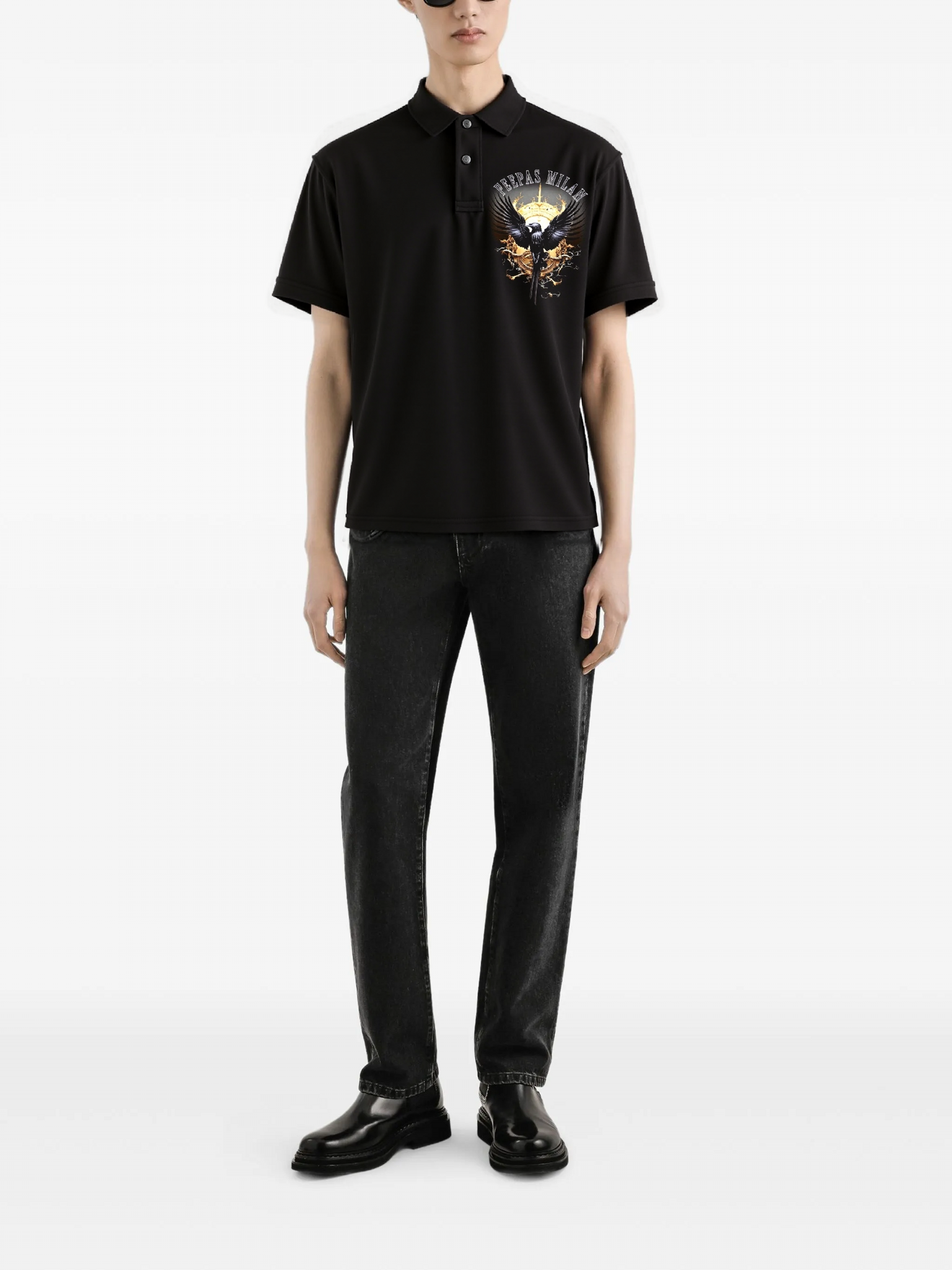 FesFas Eagle-print | Áo Polo | Nam | Màu Đen