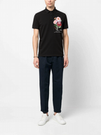 FesFas Floral-print | Áo Polo | Nam | Màu Đen