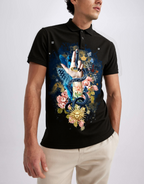 FesFas Tattoo-print | Áo Polo | Nam | Màu Đen