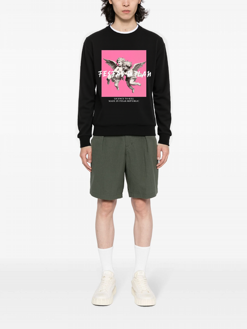 FesFas Angel-print Sweatshirt | Black | Men