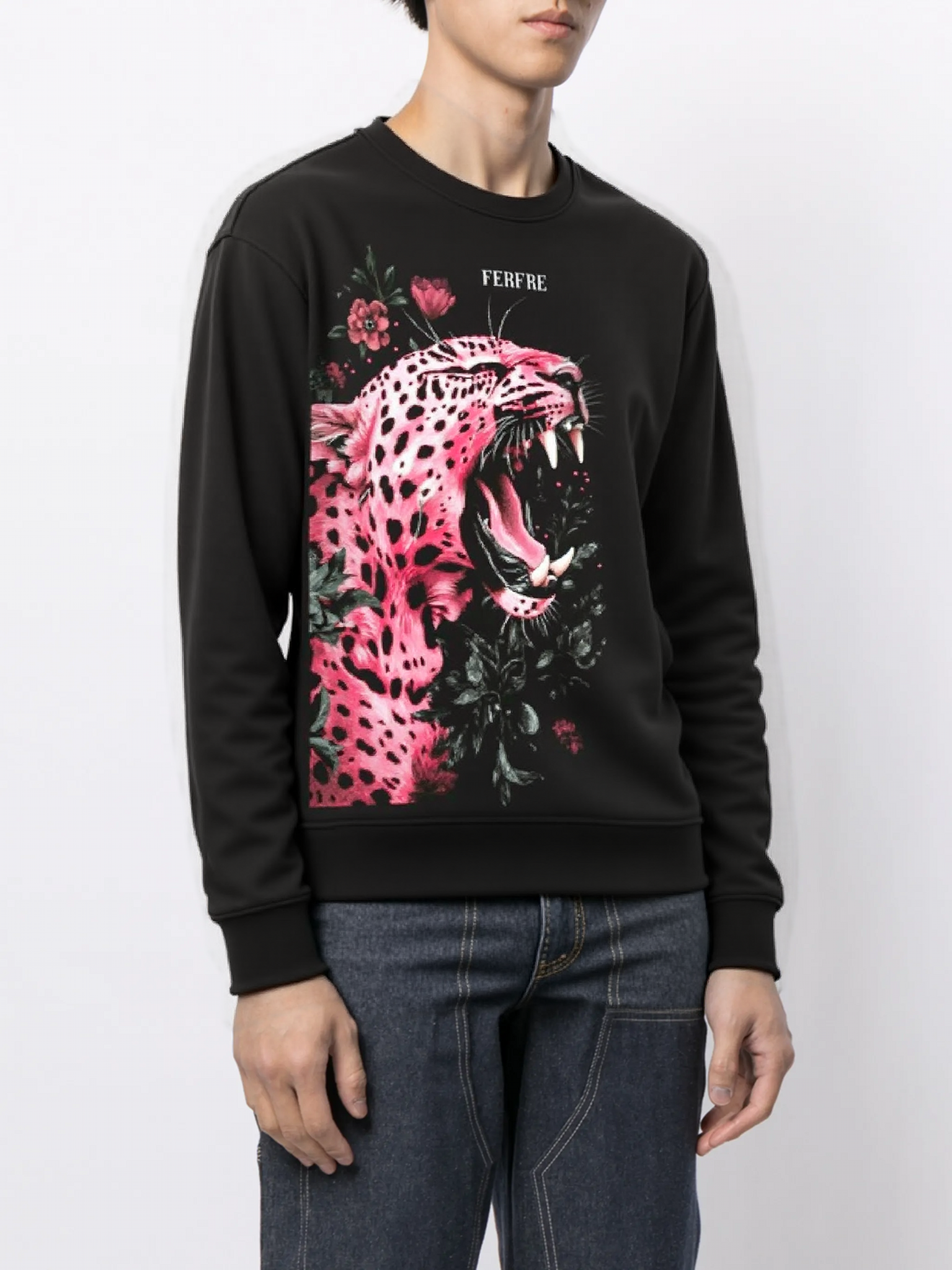 FesFas Jaguar-print Sweatshirt | Black | Men