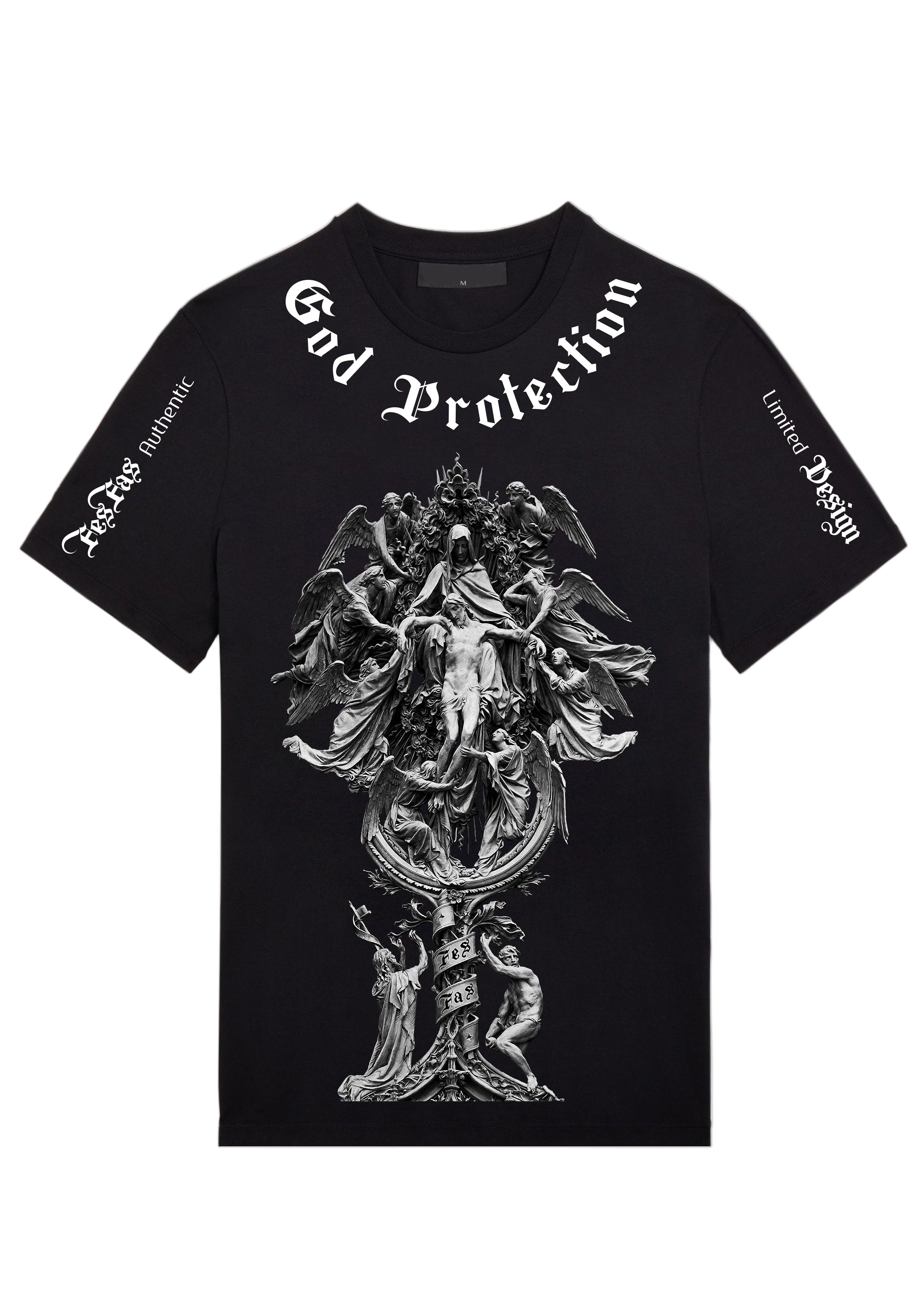 FesFas God-print | Áo Thun | Nam | Màu Đen